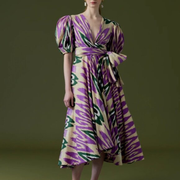 Guadalupe NWT Monica Ikat Dress Violet - Picture 1 of 1
